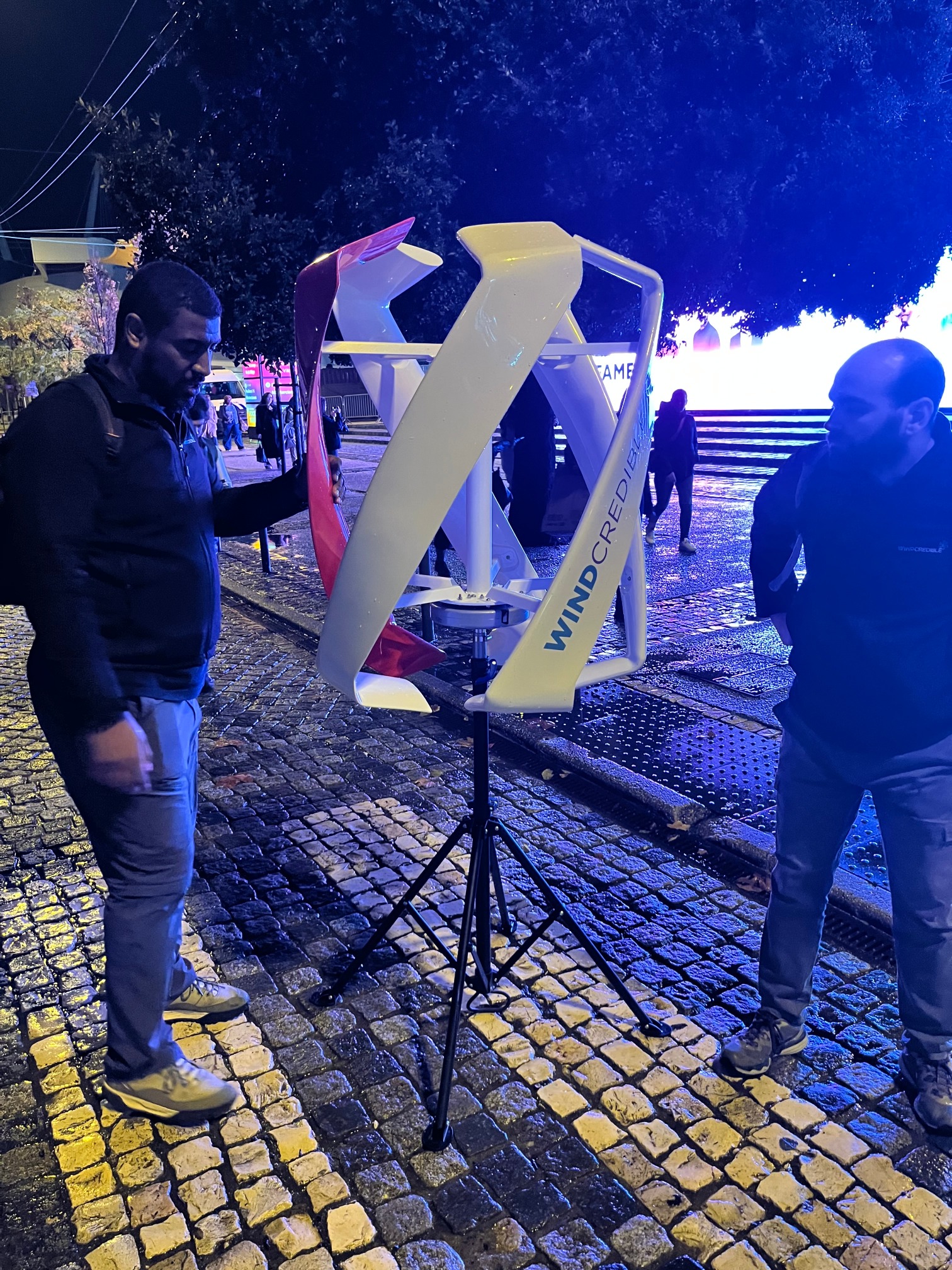 Windcredible windmill display representing local energy innovation