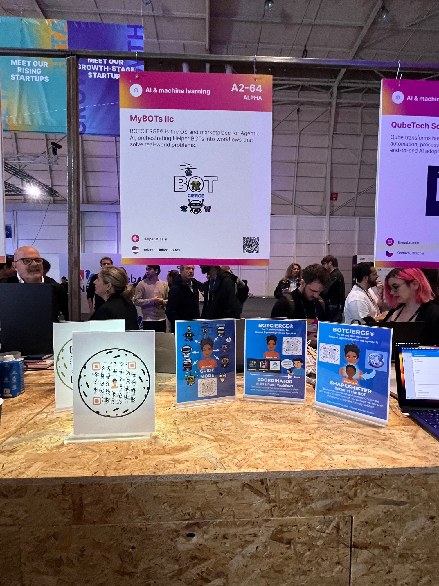 BOTCIERGE booth table set up at Web Summit