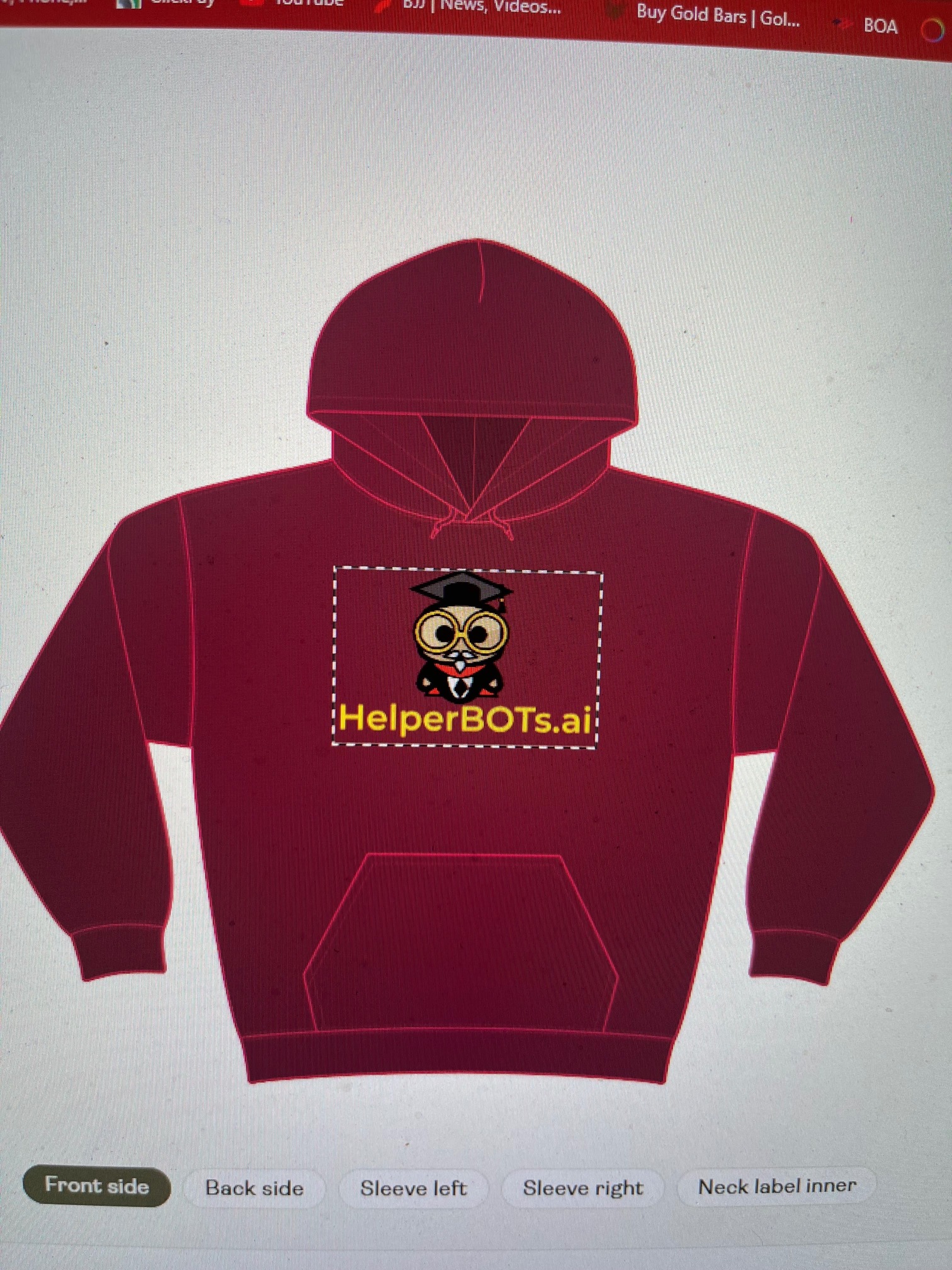 HelperBOTs.ai hoodie front concept art
